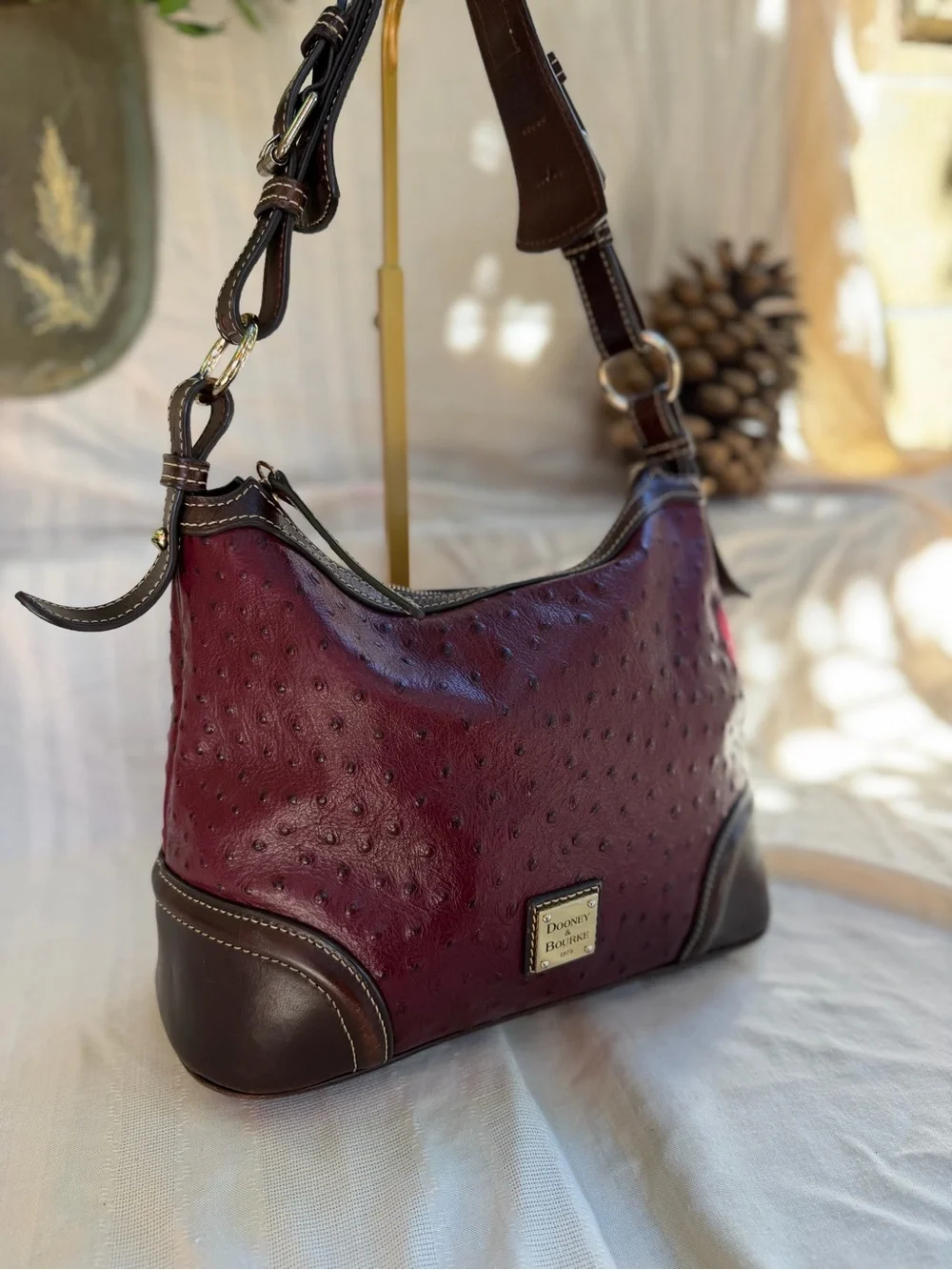 Dooney & Bourke plum ostrich
